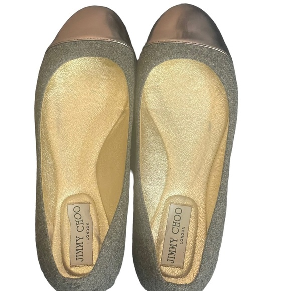 Authentic Jimmy Choo Grey Metallic ballet flats size 38 - Picture 7 of 15